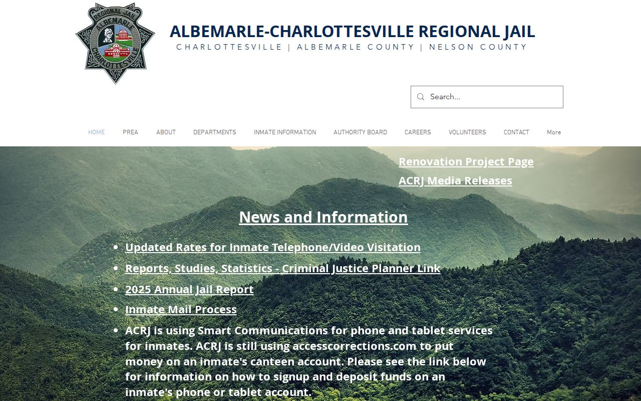Albemarle-Charlottesville Regional Jail release and locator gateway