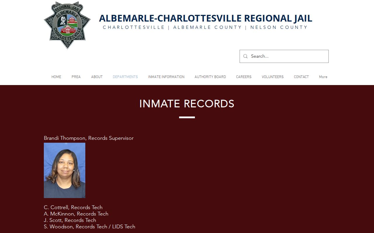 Albemarle County 24 hour release record and ACRJ court-order processing information