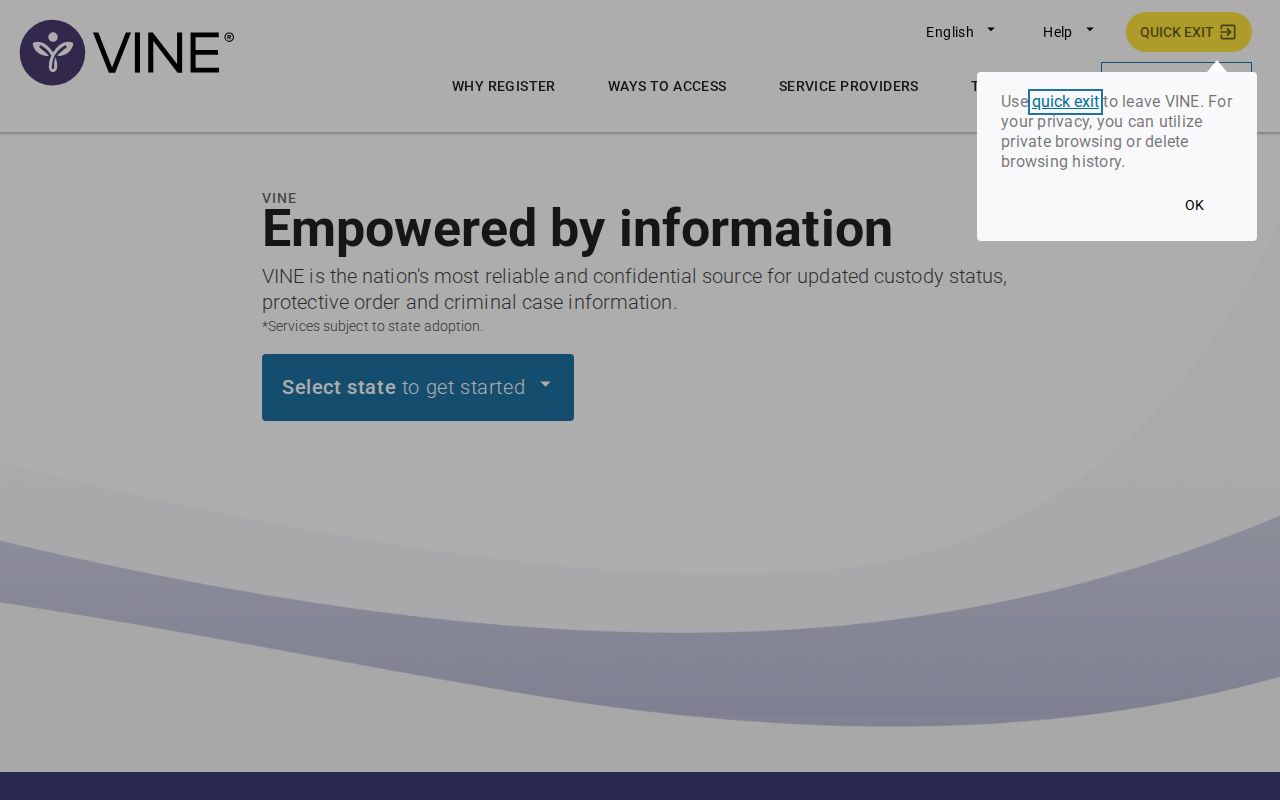 Albemarle County VINELink release check jurisdiction and inmate search screen